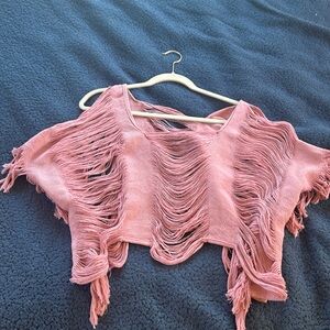 Soft pink Hand woven swimsuit coverup